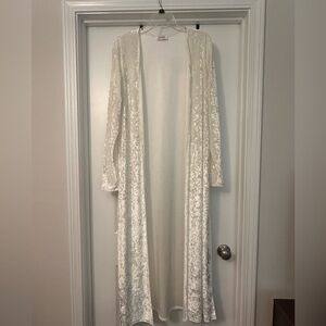 White Velvet Duster cardigan